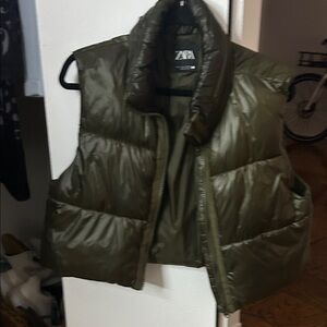 Zara Dark Green Quilted Vest